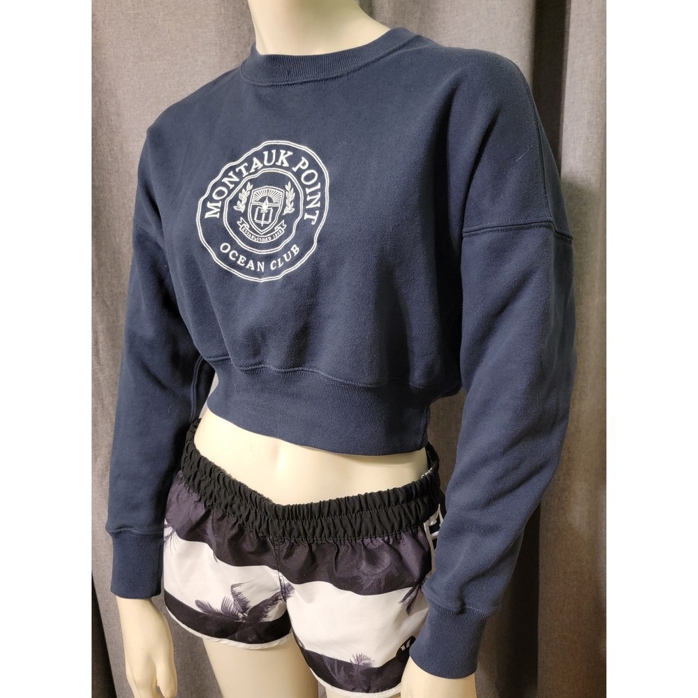 Abercrombie & Fitch Cropped Pullover Women's XS‎ Montauk Point Ocean Club Y2K